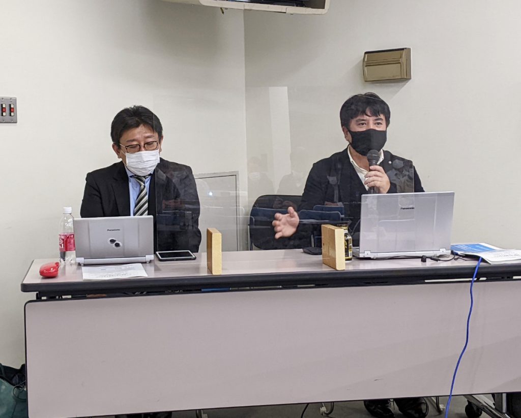 ㈱応用ソフト開発　代表取締役　鈴木克彦氏、㈱山装　代表取締役　山田進弘氏