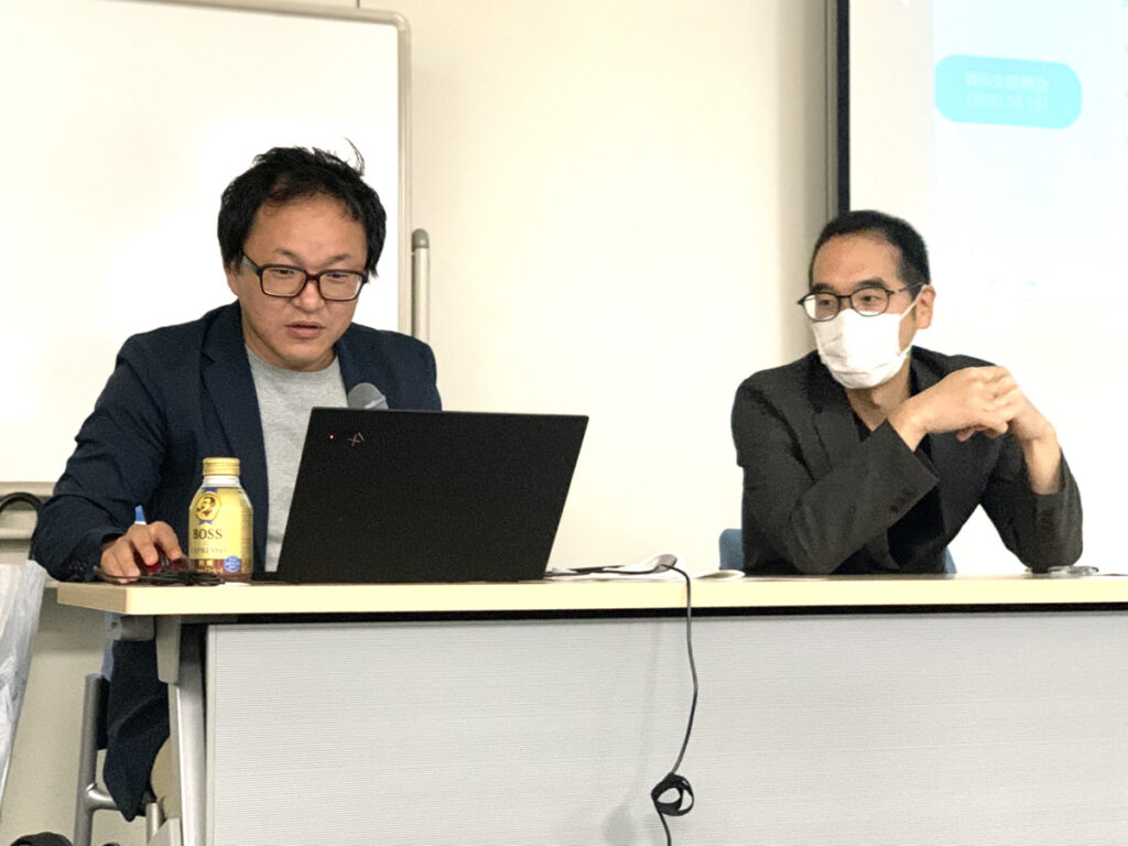 (株)田中屋　取締役　平塚守人氏、(株)アディエム　代表取締役　下村雅之氏